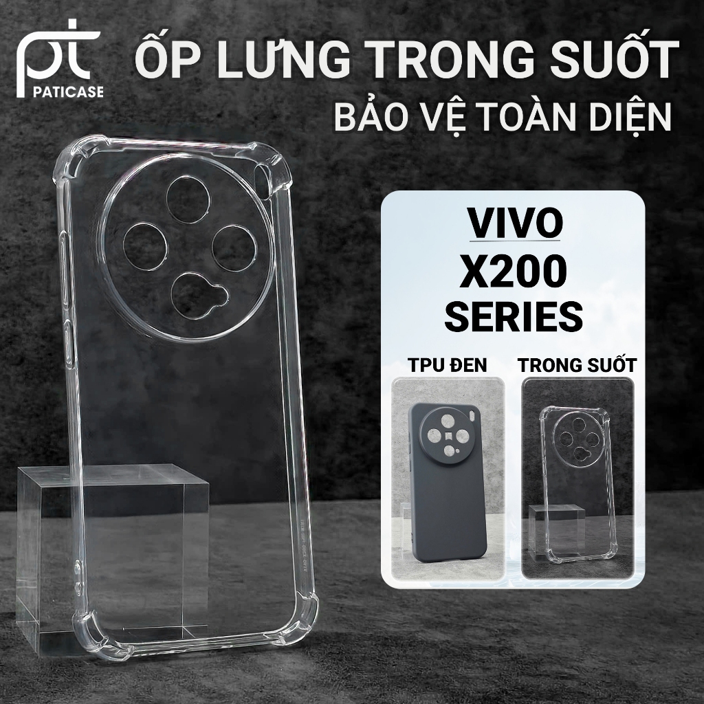 Ốp lưng Vivo X200 5G / X200 PRO 5G / X200 MINI chống sốc trong suốt bảo vệ toàn diện