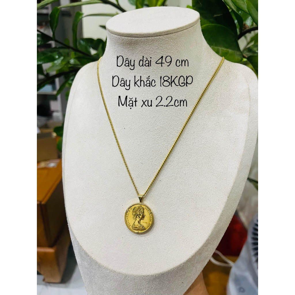 Dây chuyền mạ vàng 18KGP mặt đồng xu sưu tầm si Nhật lô N29