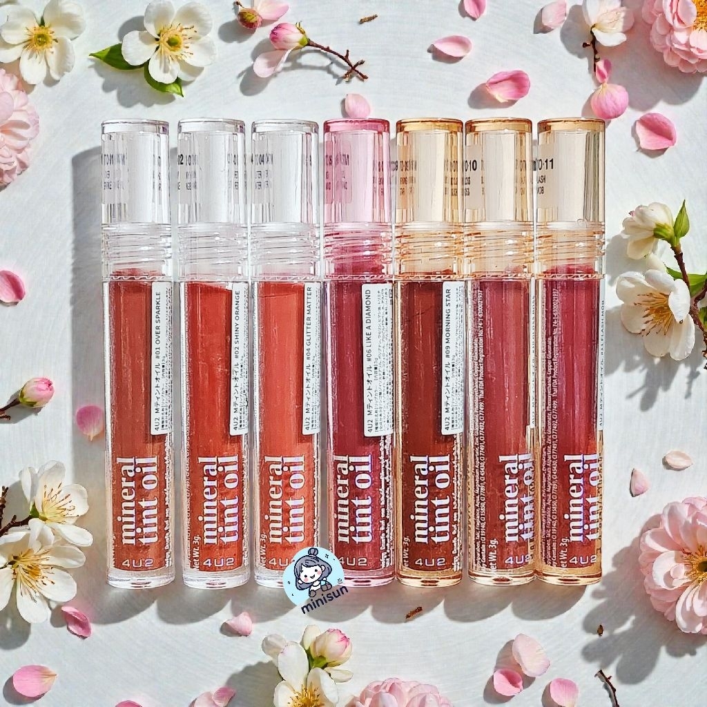 Son Tint căng bóng mướt lì màu 4U2 Mineral Tint Oil