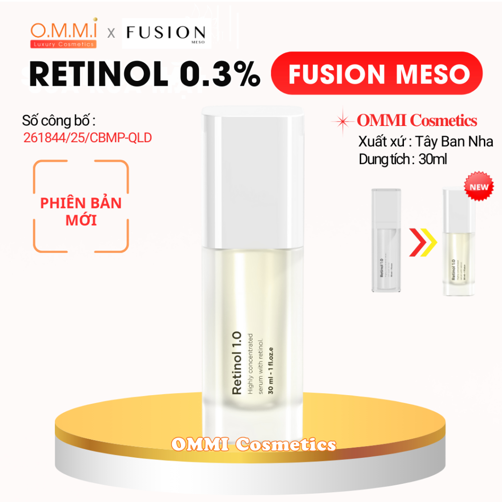 FUSION MESO - RETINOL 0.3% cho da Dầu Mụn (Phiên bản mới) | OMMI Luxury