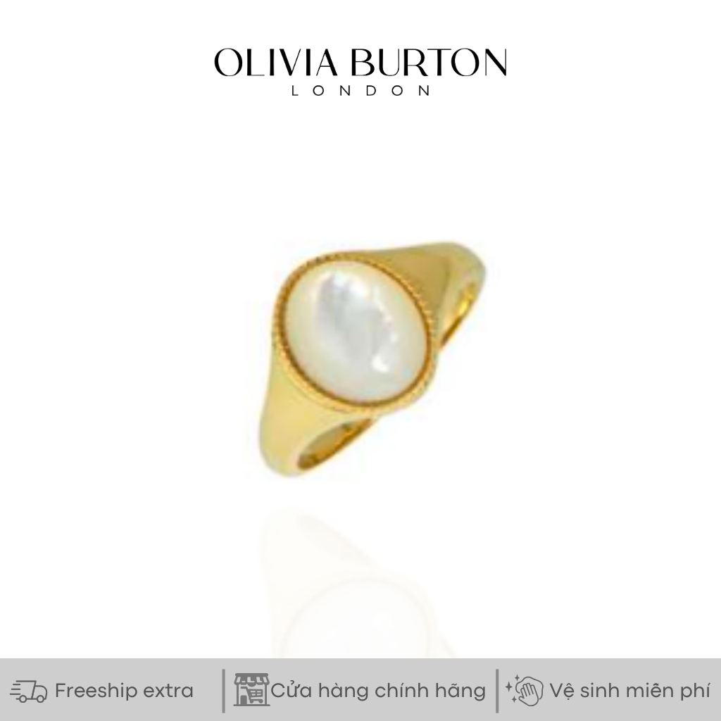 Nhẫn Olivia Burton Pearl Signet màu vàng