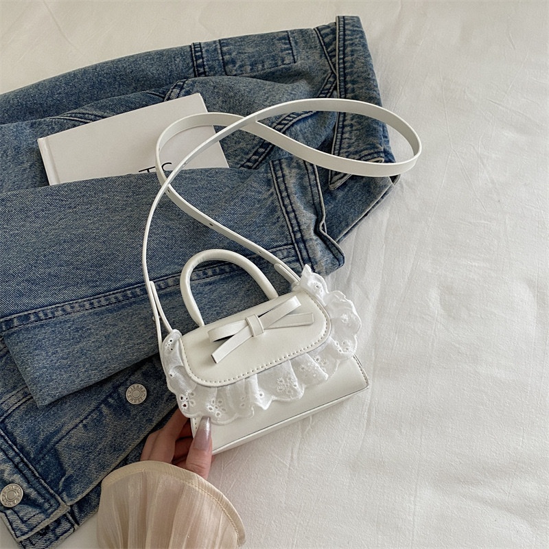 Túi mini nữ túi cầm tay phối nơ size nhỏ kèm dây da dài đeo chéo tiểu thơ LK320 bag 975