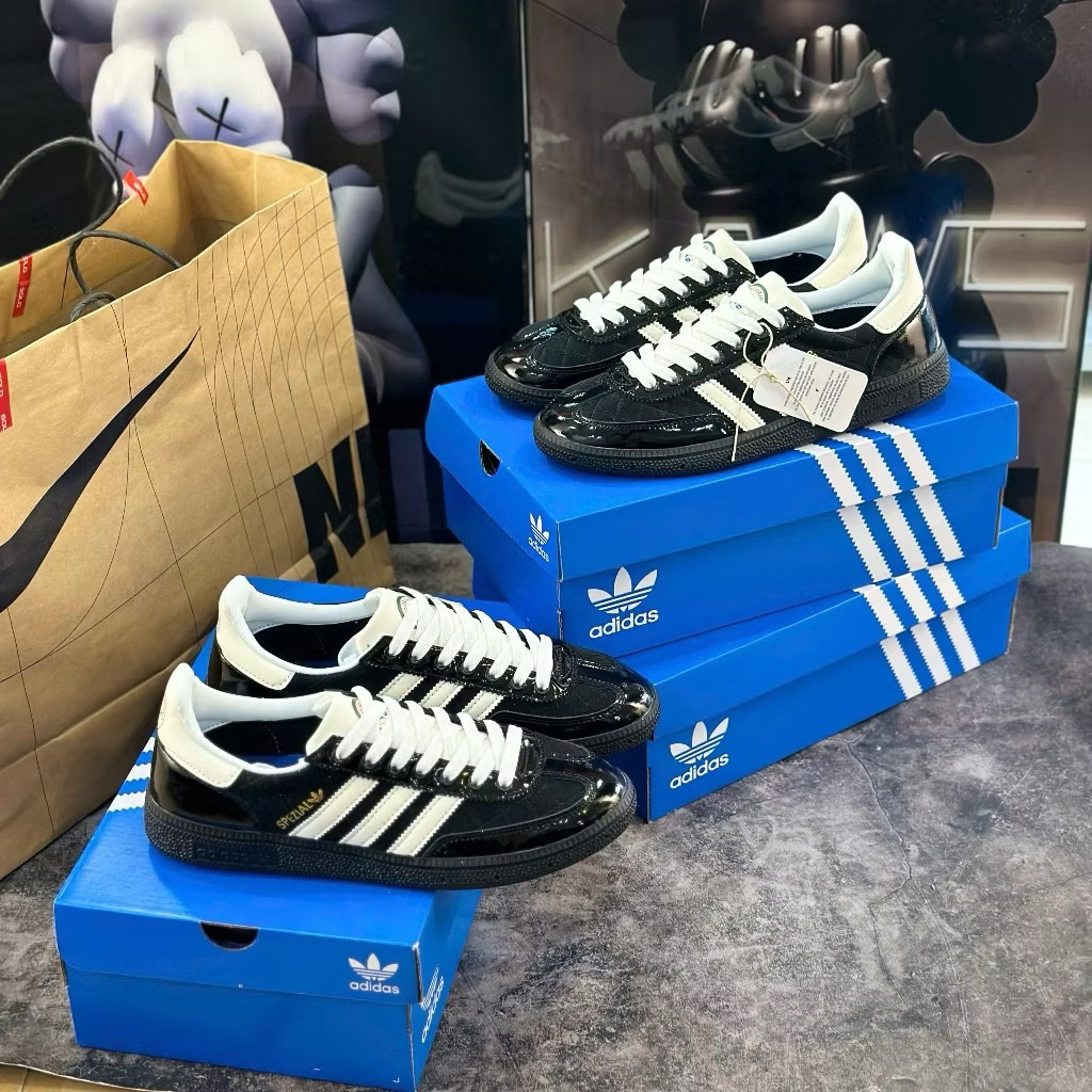 [ Sale 50% Chính Hãng ] Giày sneaker S@mb@ đen bóng vạch trắng