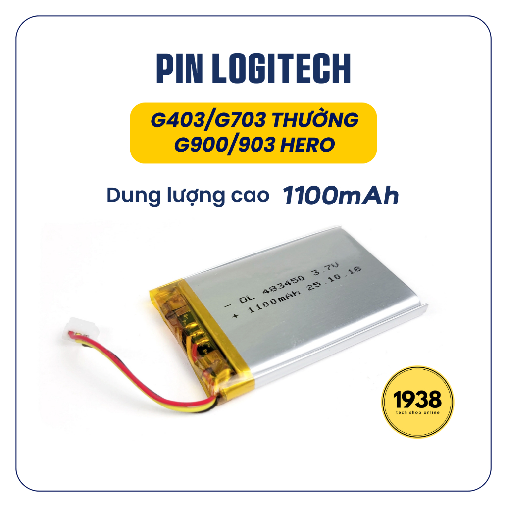 Pin Sạc Chuột Logitech G403/G703 Thường, G900/G903 Hero - Pin Logitech 1100mAh