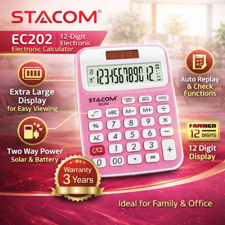 Máy tính cầm tay 10 số giá rẻ | 12 số, bảo hành 1 đổi 1 | stacom ec202