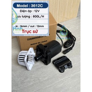 Bơm DC 12V 20W Trục Sứ - BƠM BỂ CÁ BIỂN – Model 3612C (20W) {{Trâm Anh Aqua}}