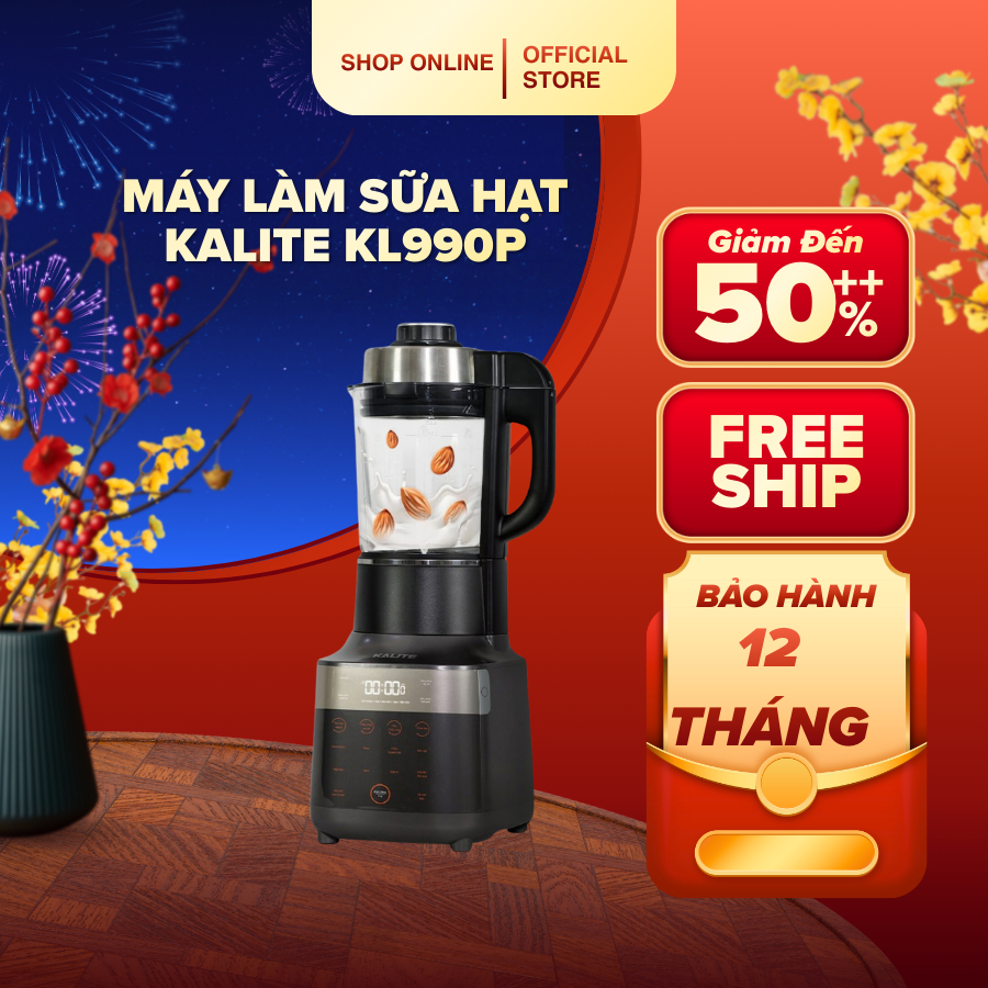 Máy làm sữa hạt KALITE KL990P xay nhuyễn chống ồn 14in1