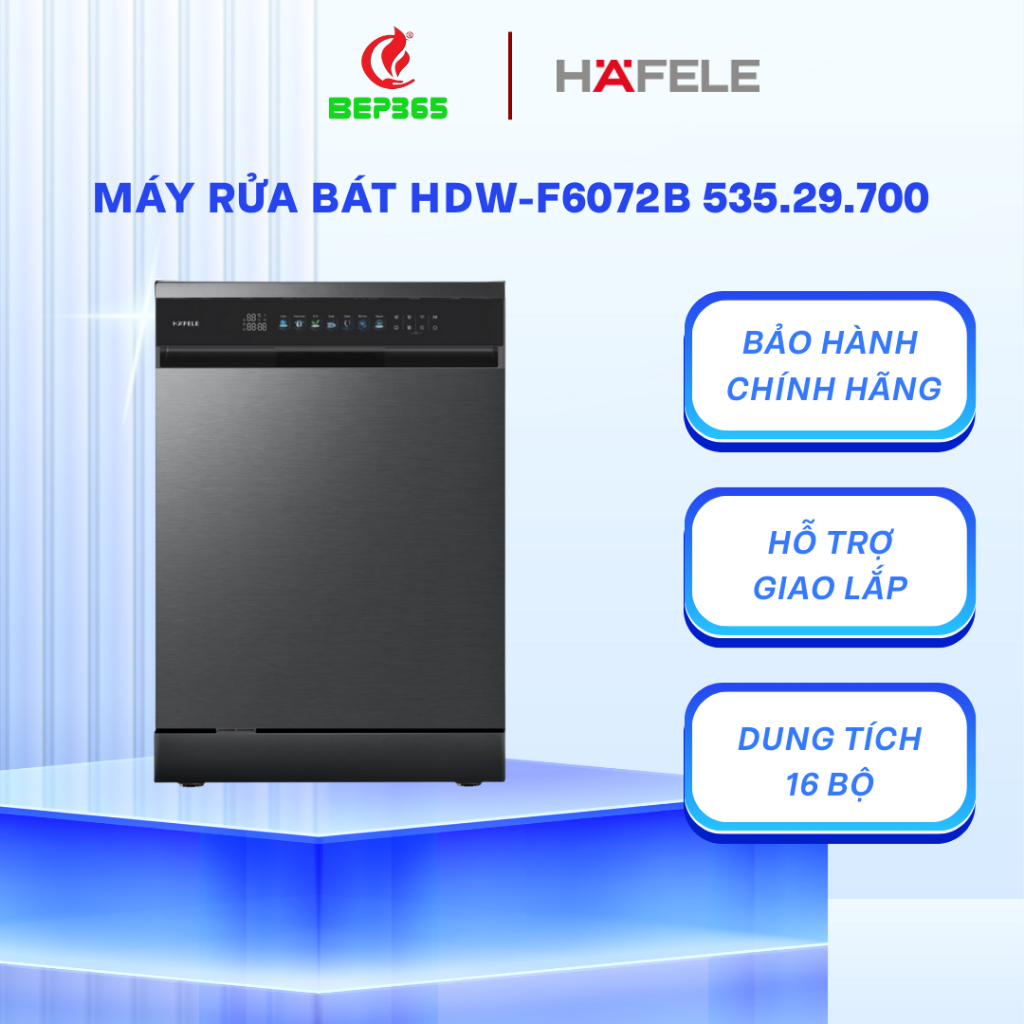 Máy rửa bát Hafele HDW-F6072B 535.29.700 - Rửa Sạch, Sấy Khô Hiệu Quả