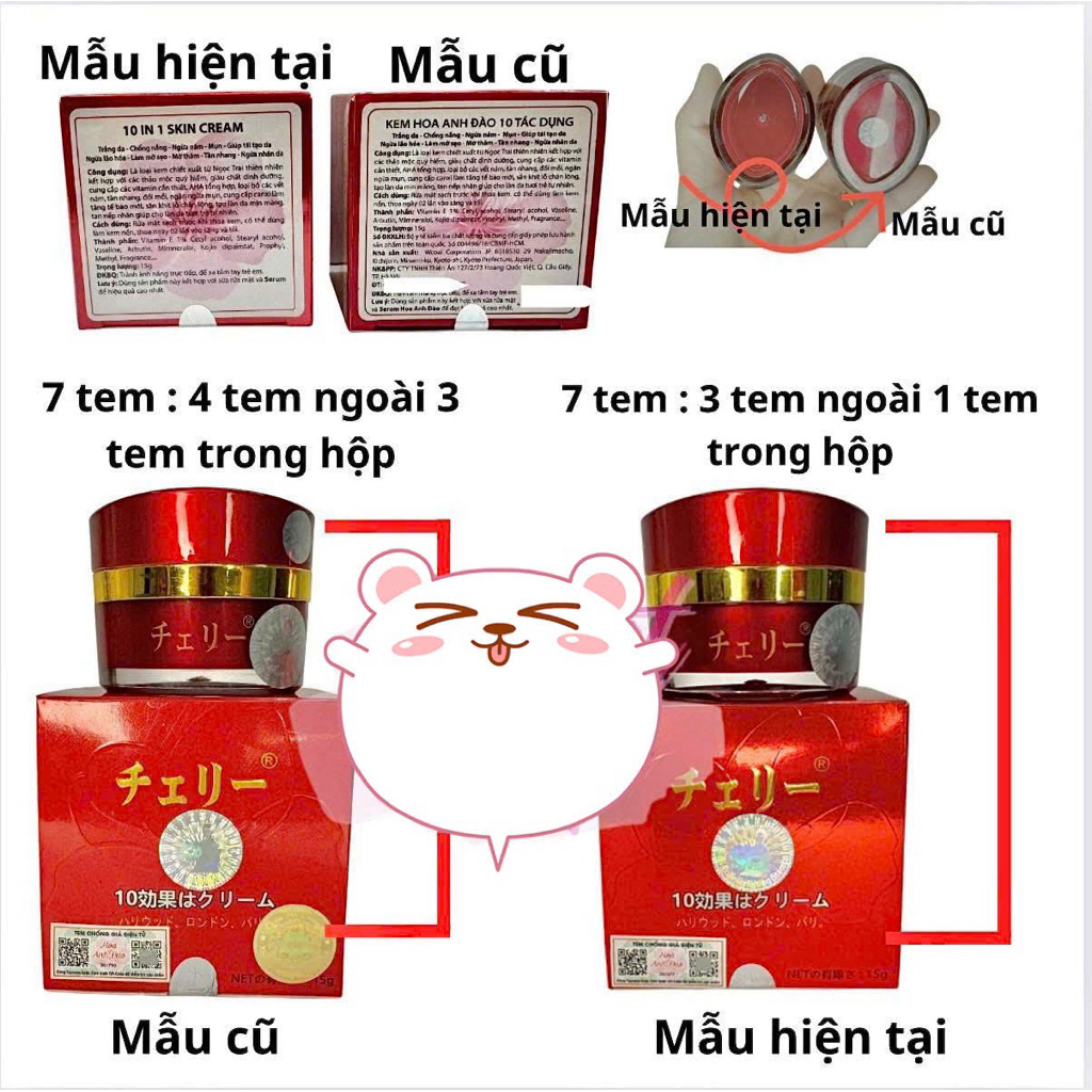 Kem hoa anh đào trắng da chuẩn nhật