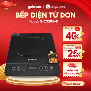 Bếp Điện Từ Đơn Goldsun GIC3205-D Công Suất 2000W, Điều Khiển Cảm Ứng Thông Minh (Kèm Nồi Lẩu) - Bảo Hành 12 Tháng