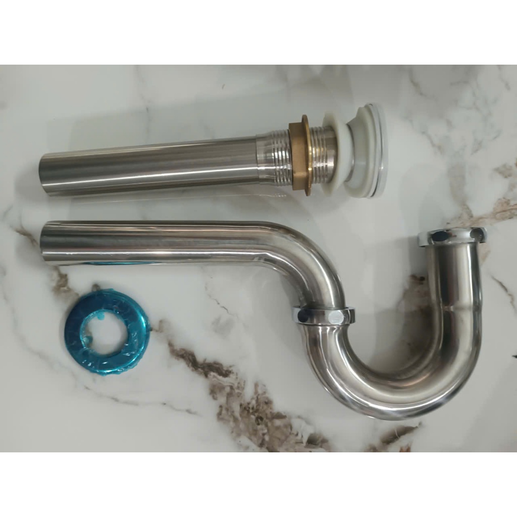 Xi Phông Chậu Rửa Mặt, Bộ Xả Lavabo Inox Nhấn Inax Vĩ Bóng