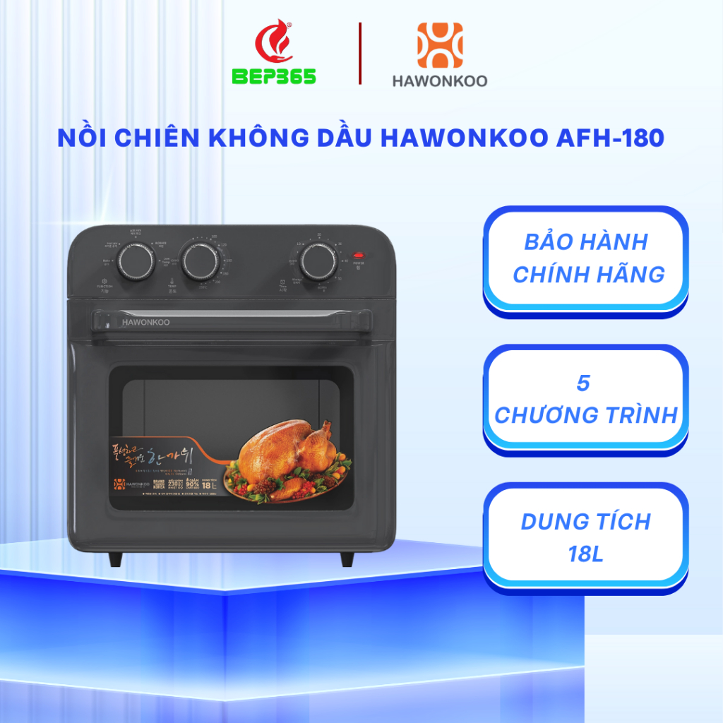 Nồi chiên không dầu Hawonkoo AFH-180 - Dung tích lớn, chiên nướng giòn ngon