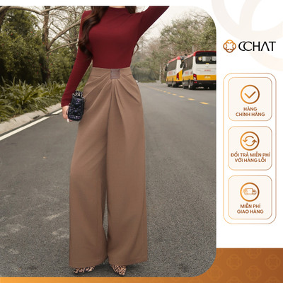 Quần Ống Rộng 𝐂𝐂𝐇𝐀𝐓 Dáng Suông Kiểu Rihana Chất Liệu Tuytsi Cao Cấp Sang Trọng 25QDS2009ST