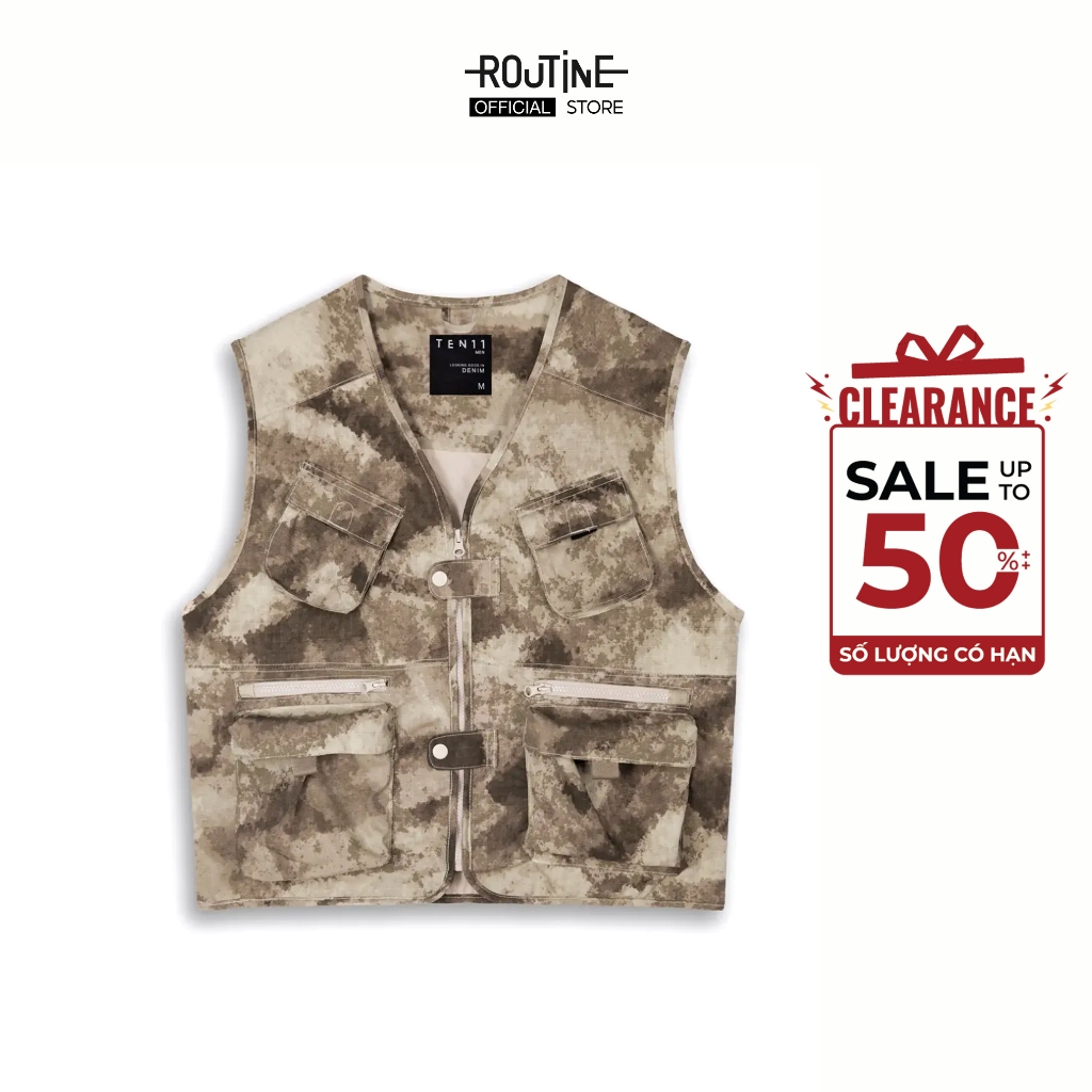 Áo Jacket Camo Không Tay Nam Form Relax - TEN11 19S25JAC004