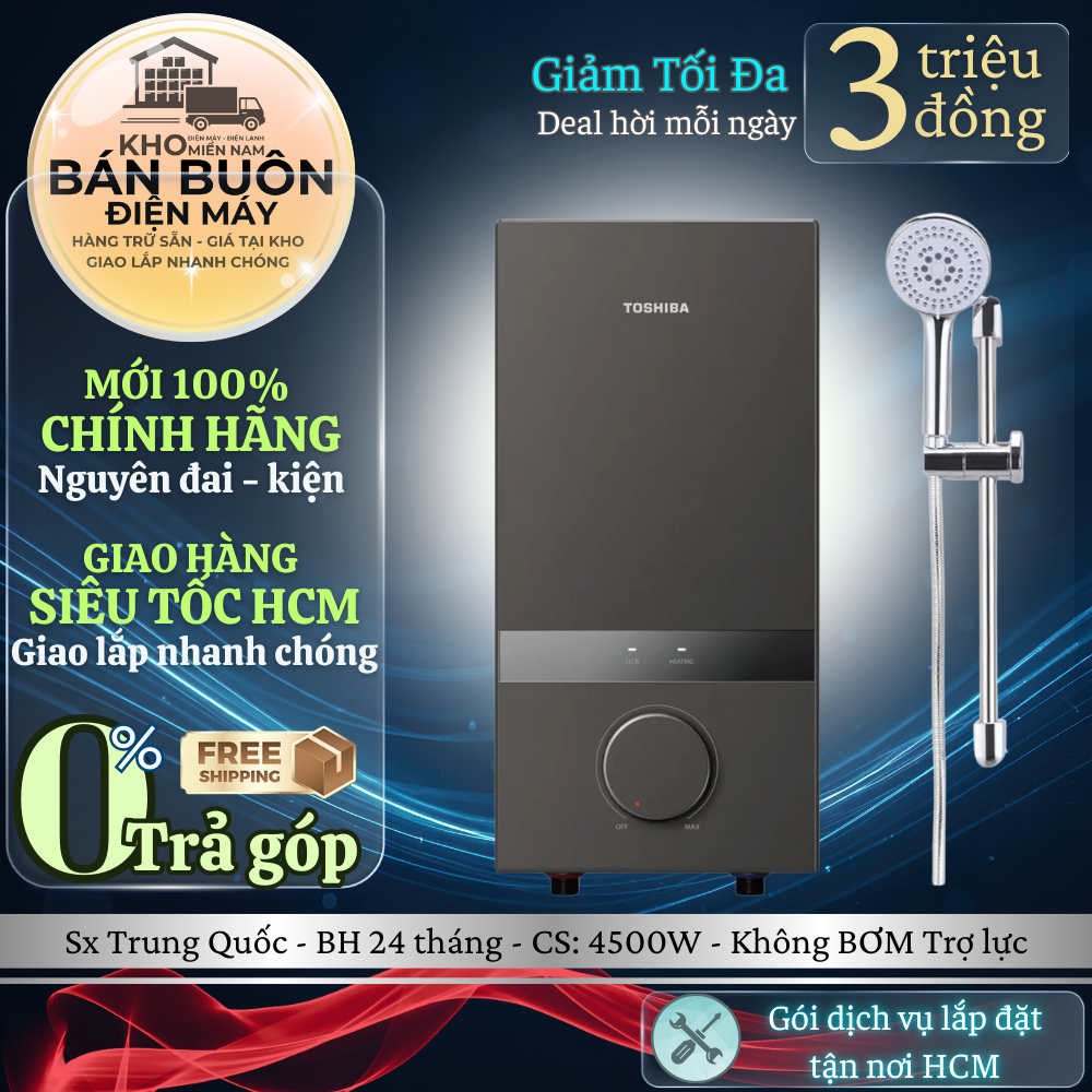 TWH-45MCNVN(S)-WB Máy nước nóng trực tiếp Toshiba Không Bơm, Ổn định nhiệt TWH-45MCNVN(S)-WB