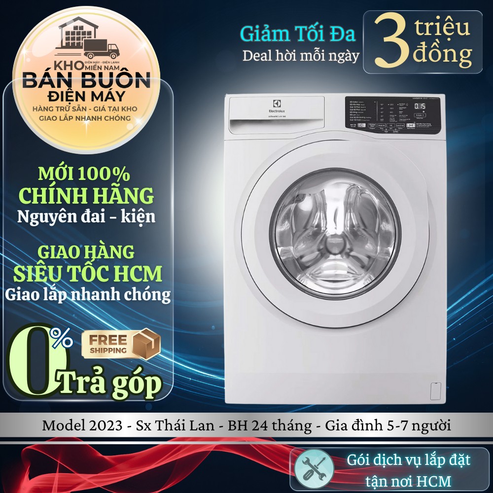 EWF1025DQWB Máy Giặt Electrolux 10kg Inverter - Giặt Hơi Nước VapourCare EWF1025DQWB
