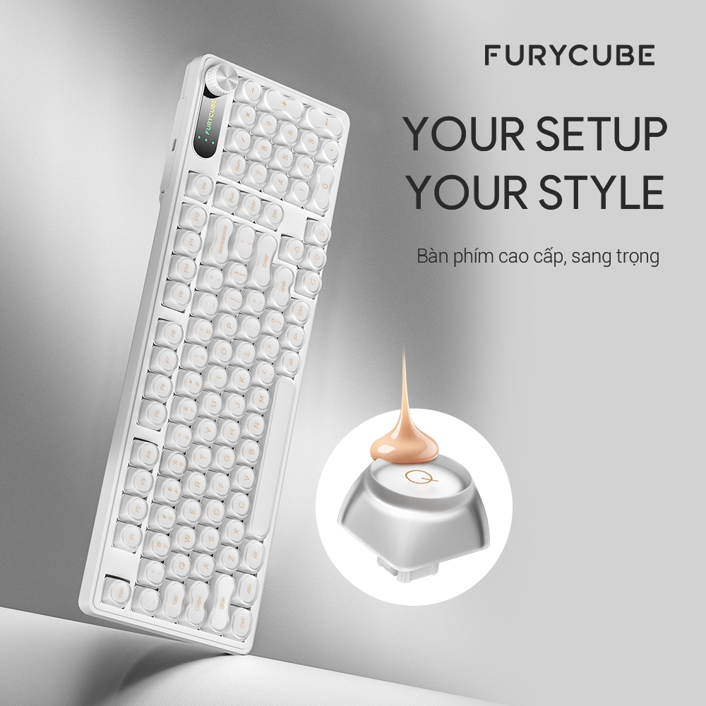 Bàn Phím Có Dây FURYCUBE IP98, 98 Phím, LED RGB, Keycap Bán Trong Suốt, Phù Hợp Văn Phòng & Học Tập | BigBuy360 - bigbuy360.vn
