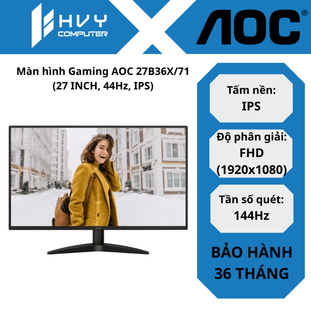 Màn hình Gaming AOC 27B36X/71 (27 INCH, 44Hz, IPS) - Hàng Chính Hãng