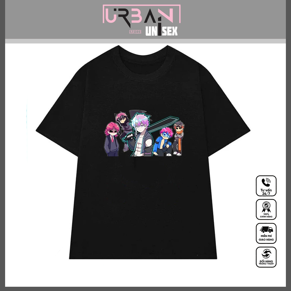 Áo thun Anime Hiha Minecraft team - H1h4 x Hiha - JoongDunk PondPhuwin unisex nam nữ