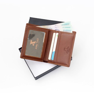 Ví mini da bò AT055, chất da tự nhiên mềm mại, form ví 11x8.5cm, kèm hộp đựng và PBH 03 năm, Anh Tho Leather