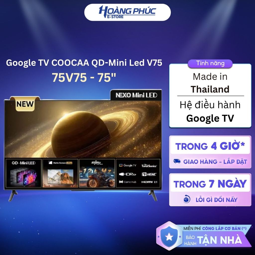 V75 | Google TV COOCAA QD-Mini Led 75 Inch 75V75