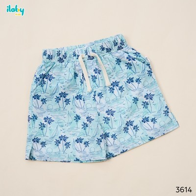 [ILABY 10-35kg] Quần đùi thô bé trai, quần short đi biển họa tiết tropical năng động [3614]