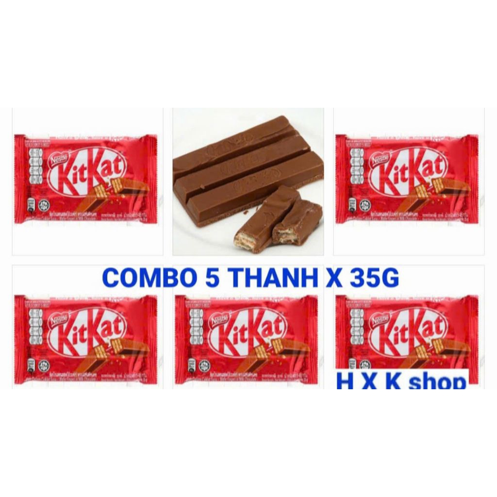 combo 5 x35g 4F  KITKAT SOCOLA , hsd: 9/2026
