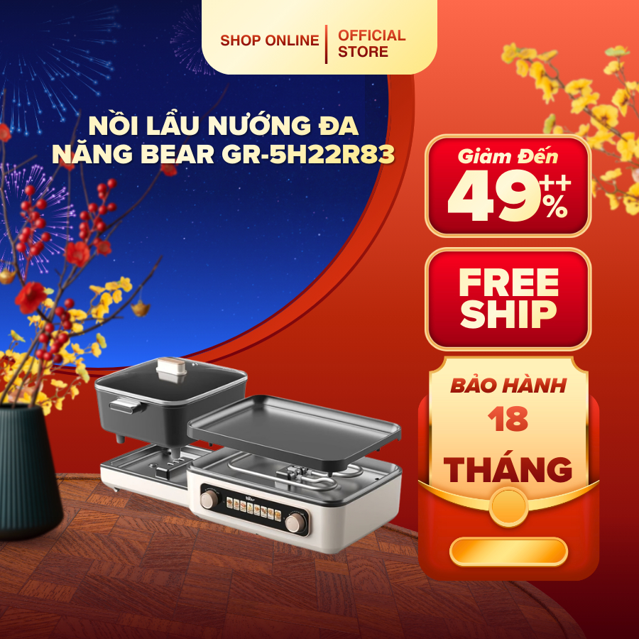 Nồi Lẩu Nướng Đa Năng Bear GR-5H22R83