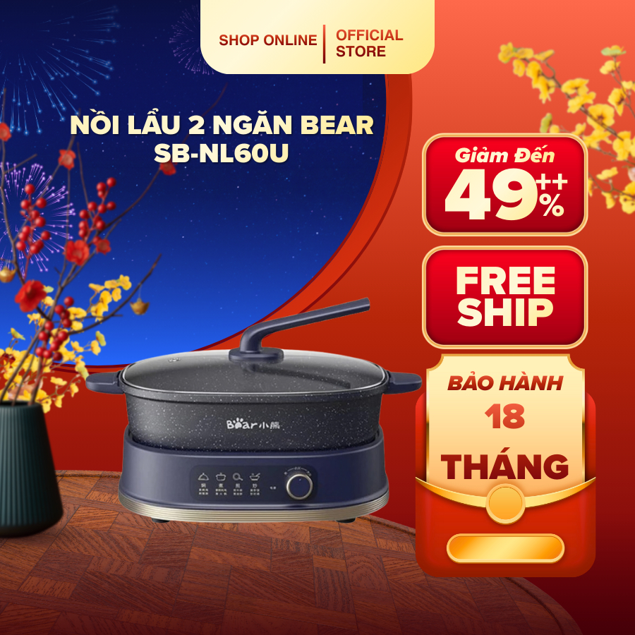 Nồi Lẩu 2 Ngăn Bear SB-NL60U (6L)