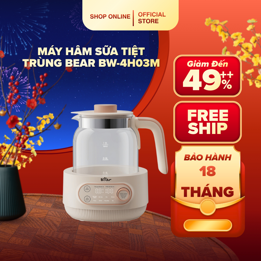 Máy Đun Nước Pha Sữa Bear 1,2l WW-4H12M