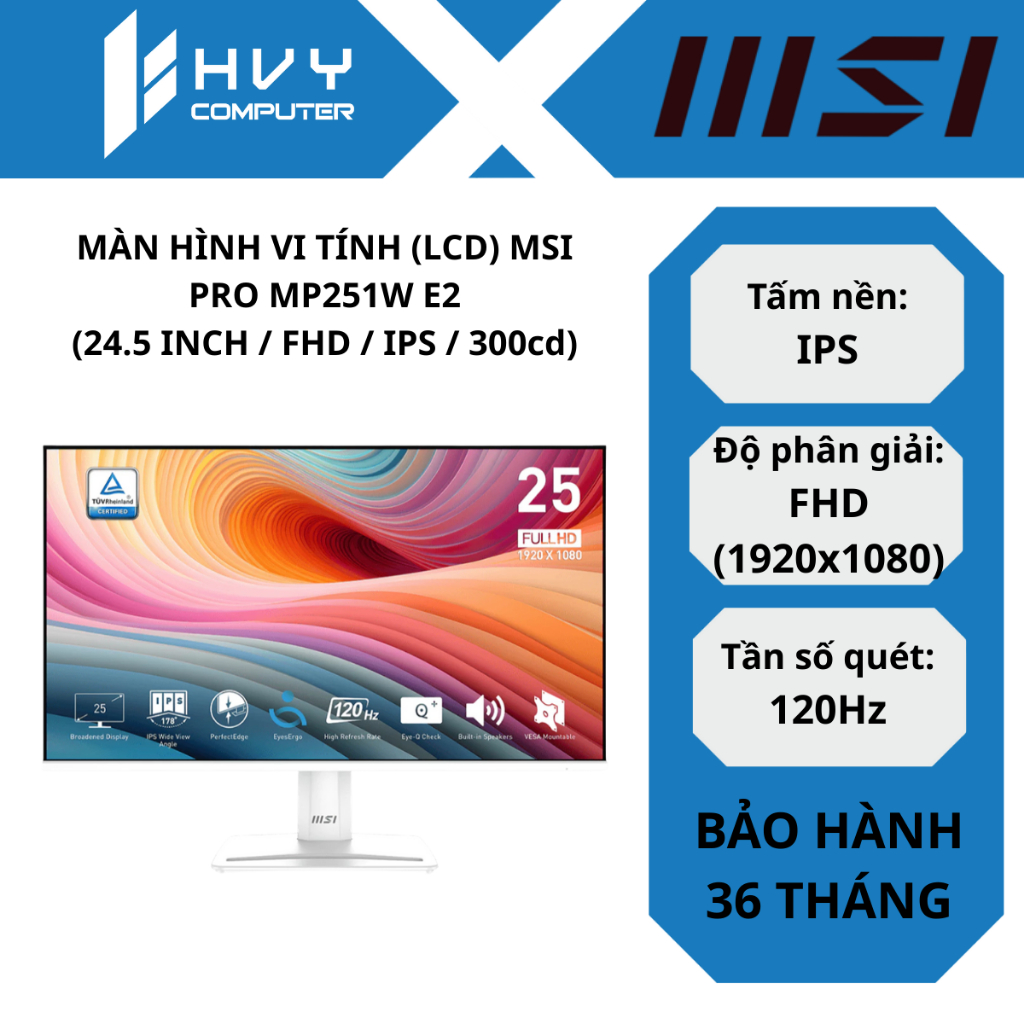 MÀN HÌNH VI TÍNH (LCD) MSI PRO MP251W E2 (24.5 INCH / FHD / IPS / 300cd) - Hàng Chính Hãng