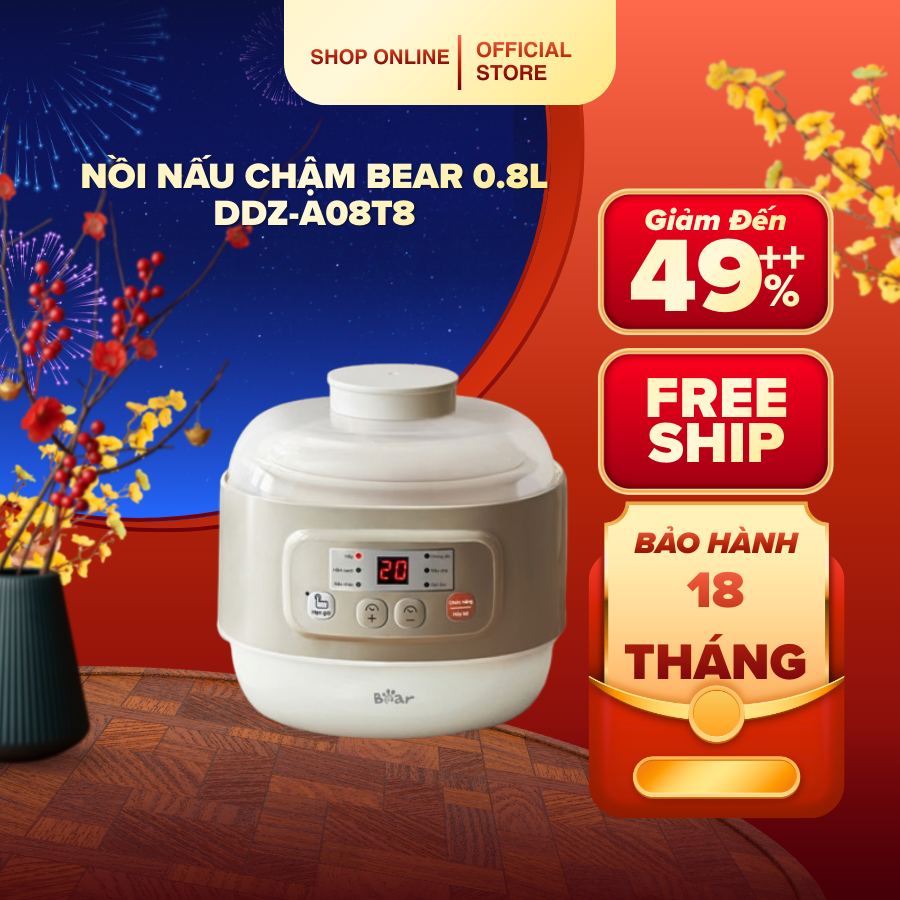 Nồi Nấu Chậm Bear 0.8L DDZ-A08T8