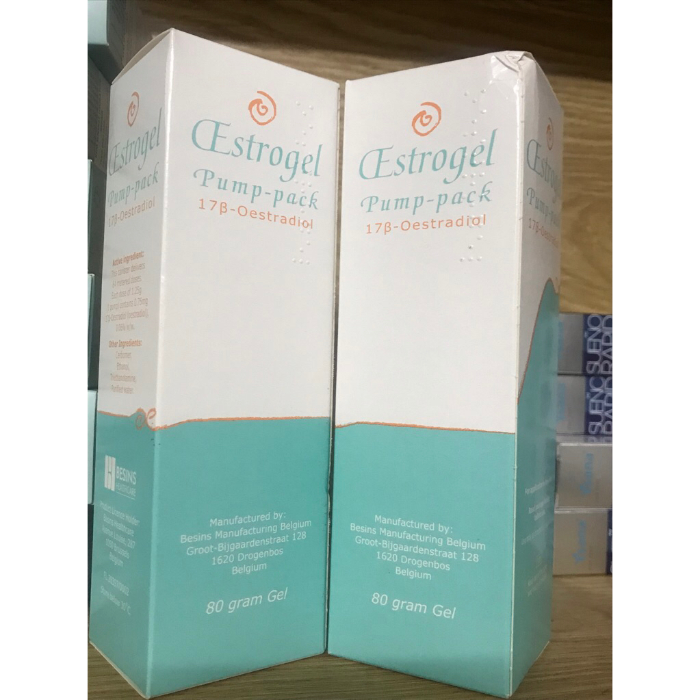 Oestrogel pump mẫu mới van định liều chính xác thay cho thước đo liều tương đối ở mẫu cũ  tuýp 80 gr