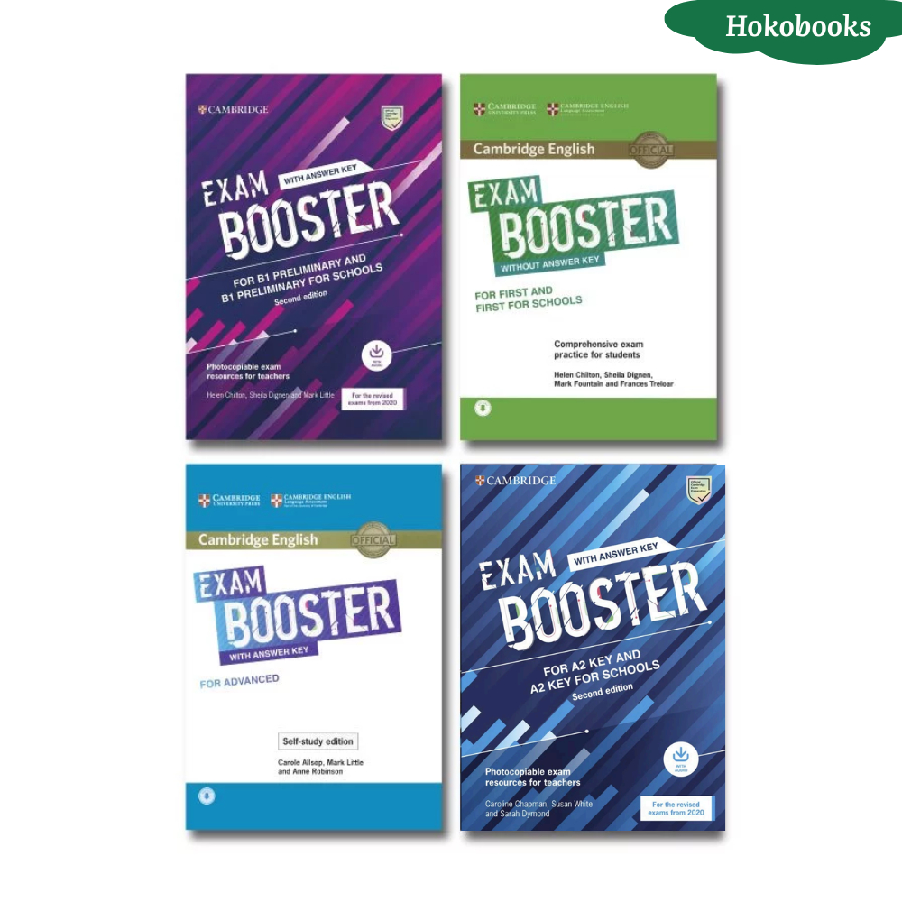 Sách English Exam Booster bộ 4 cuốn tặng kèm audio, đáp án - In laser