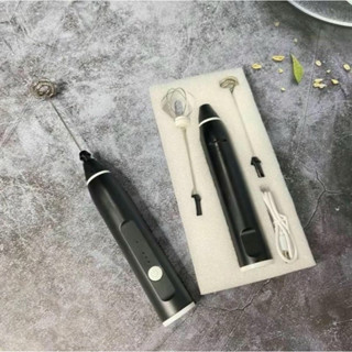 Máy Tạo Bọt Cafe, Máy Đánh Trứng Mini Cầm Tay Sạc Pin 3 Cấp Độ Tặng Kèm 2 Đầu Đánh Chuyên Dụng