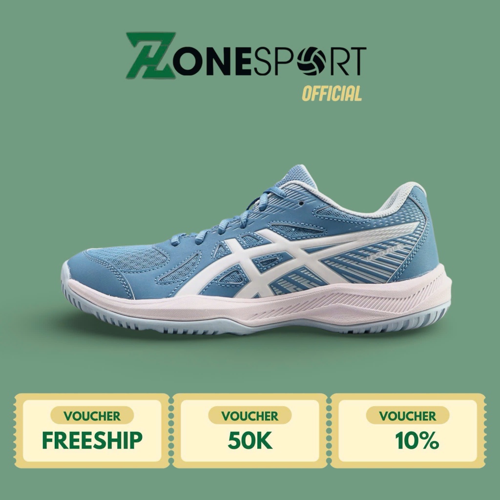 Giày Asics Upcourt 6 Xanh Saba - Giày Bóng Chuyền, Cầu Lông
