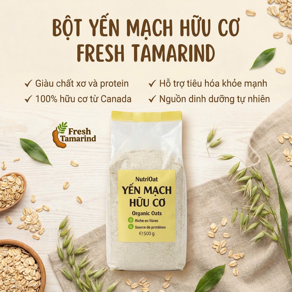 Combo 1kg  Bột Yên Mạch Hữu Cơ