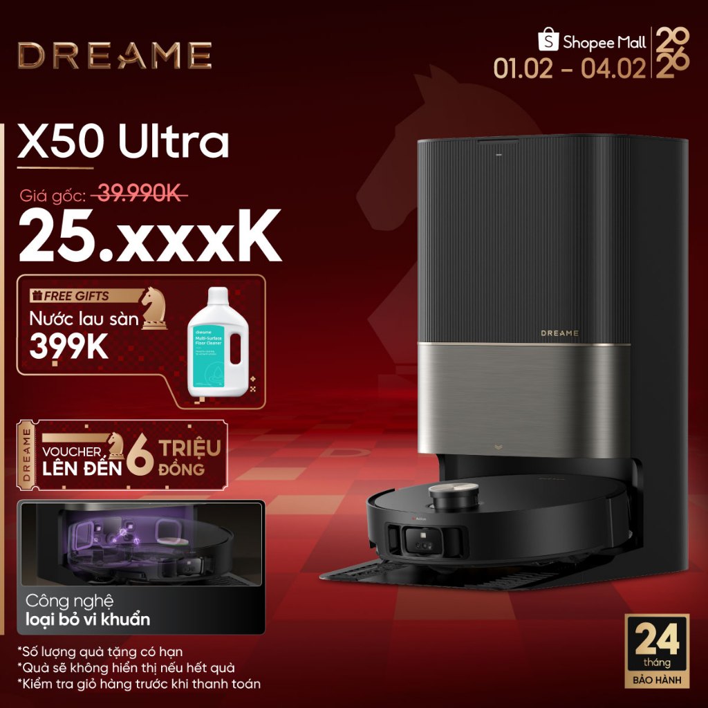 Dreame X50 Ultra/ X50 Pro Ultra Robot hút bụi thông minh | vượt thềm đến 6cm | Công nghệ AI tránh vậ