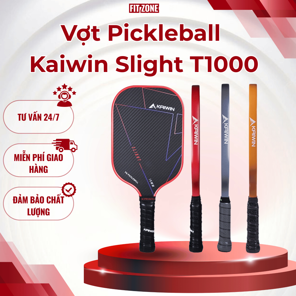 Vợt Pickleball Kaiwin Slight T1000 16mm – Carbon T1000 Cao Cấp, Kiểm Soát Cao, Đánh Lực Tốt, Hàng Ch