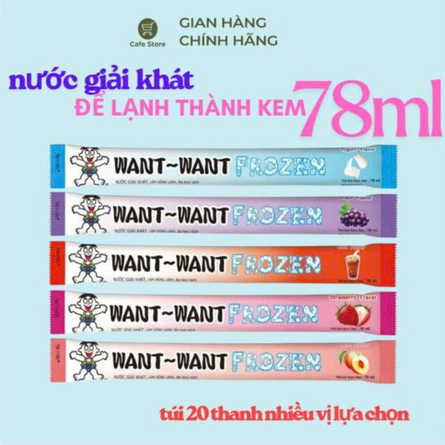 [ túi 20 thanh ] bòn bon Nước Giải Khát Want Want Frozen 78ml | Kem đá mát lạnh sảng khoái