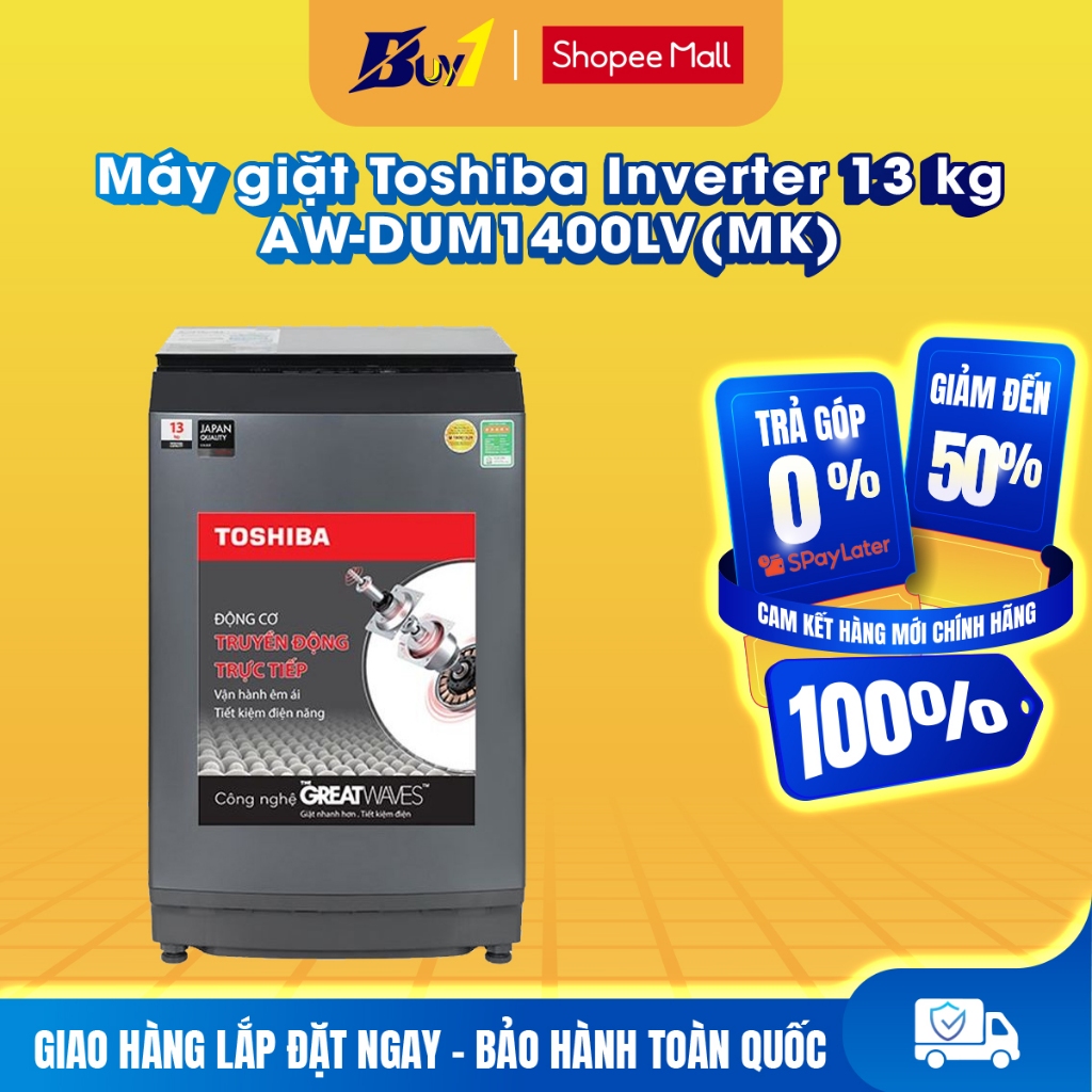 AW-DUM1400LV(MK) - Máy giặt Toshiba Inverter 13 kg AW-DUM1400LV(MK) - Hàng chính hãng