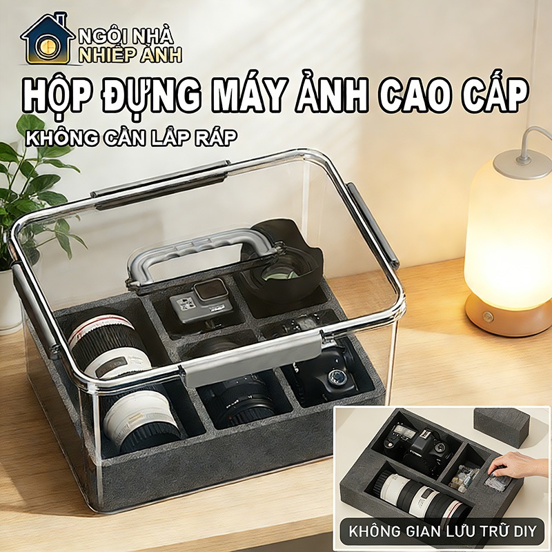 Tủ chống ẩm cho máy ảnh có đệm chống sốc