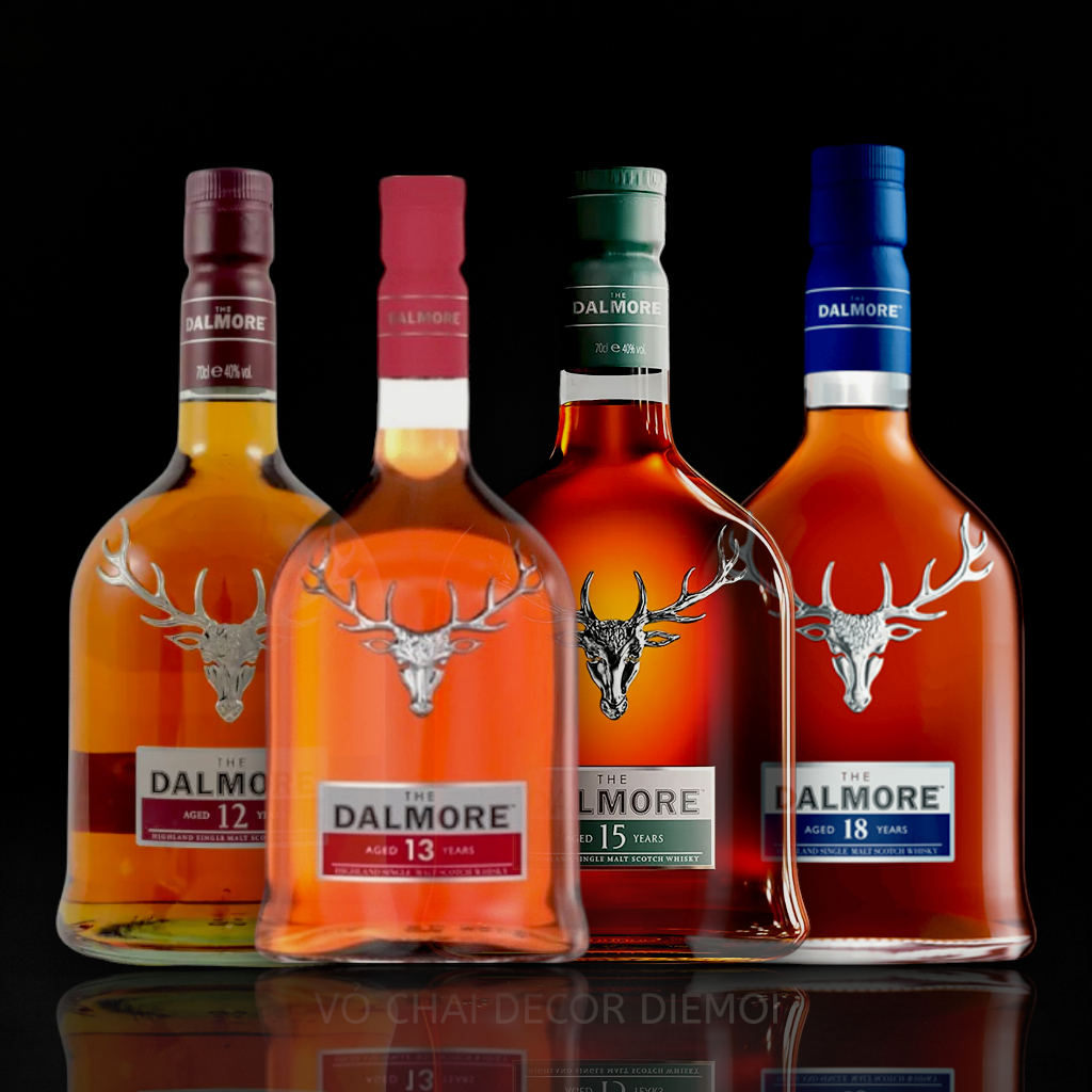 [ DIEMOI ] Vỏ Chai The Dalmore Single Malt 1L – Chai Decor Biểu Tượng Hươu | Bar – Vintage – Sưu Tầm