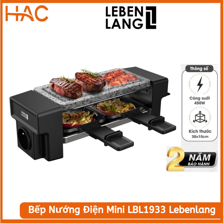 Bếp nướng điện mini Lebenlang LBL1933 công suất 450W, bếp nướng không khói bảo hành 2 năm