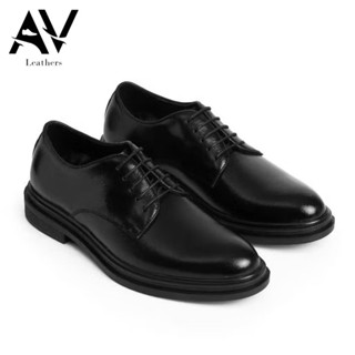 Giày Da Derby Nam Mũi Tròn Giày Tây Da Bò Cao Cấp Tăng Chiều Cao Mẫu Trơn Đế Cao Su Đúc 0301