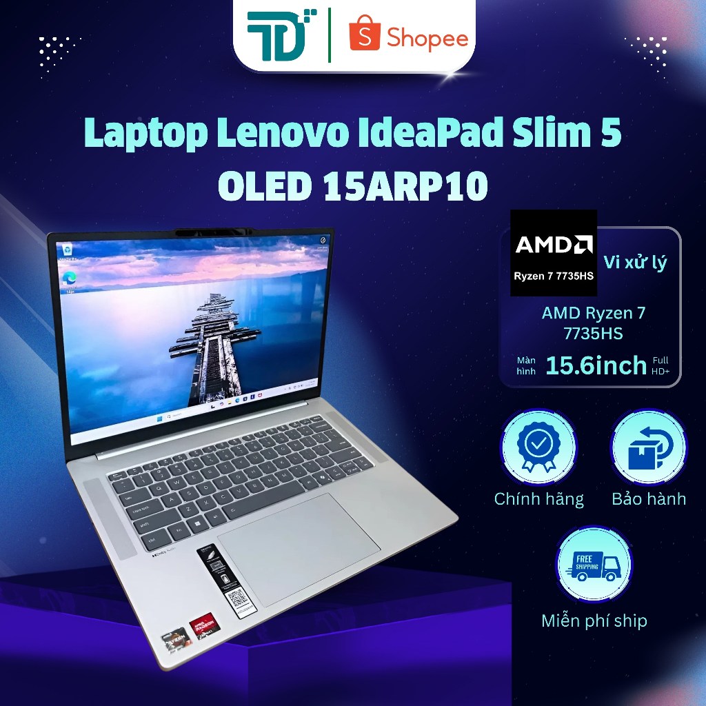 Laptop Lenovo IdeaPad Slim 5 OLED 15ARP10 R7 7735HS/16GB/512GB - Laptop 99%