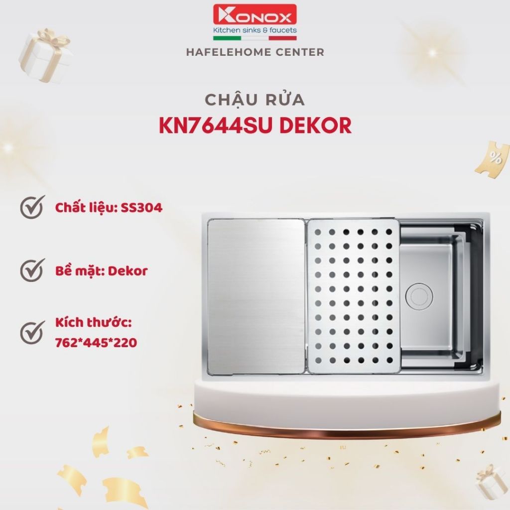 Chậu Rửa Bát Konox Dekor KN7644SU – Inox Chống Gỉ, Chống Trầy