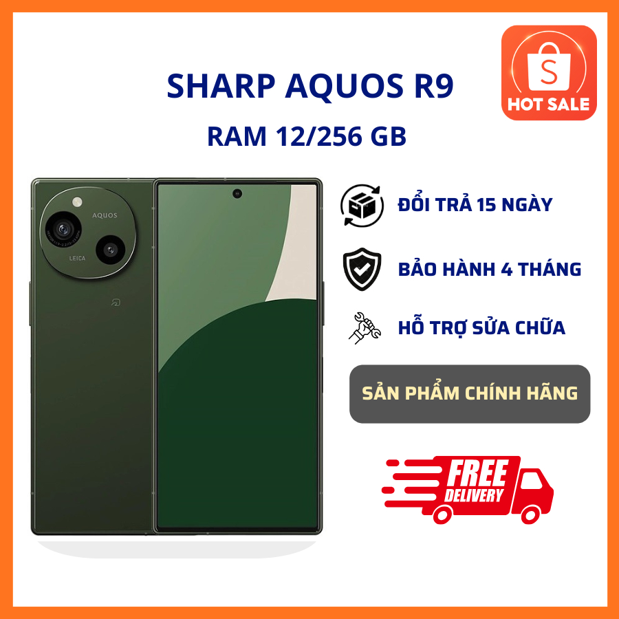 Điện Thoại SHARP R9 Cấu Hình Cao, 2 Sim - RAM 12/256 GB, Snapdragon 7s Gen 3 Mượt Mà, Pin 5000 mAh
