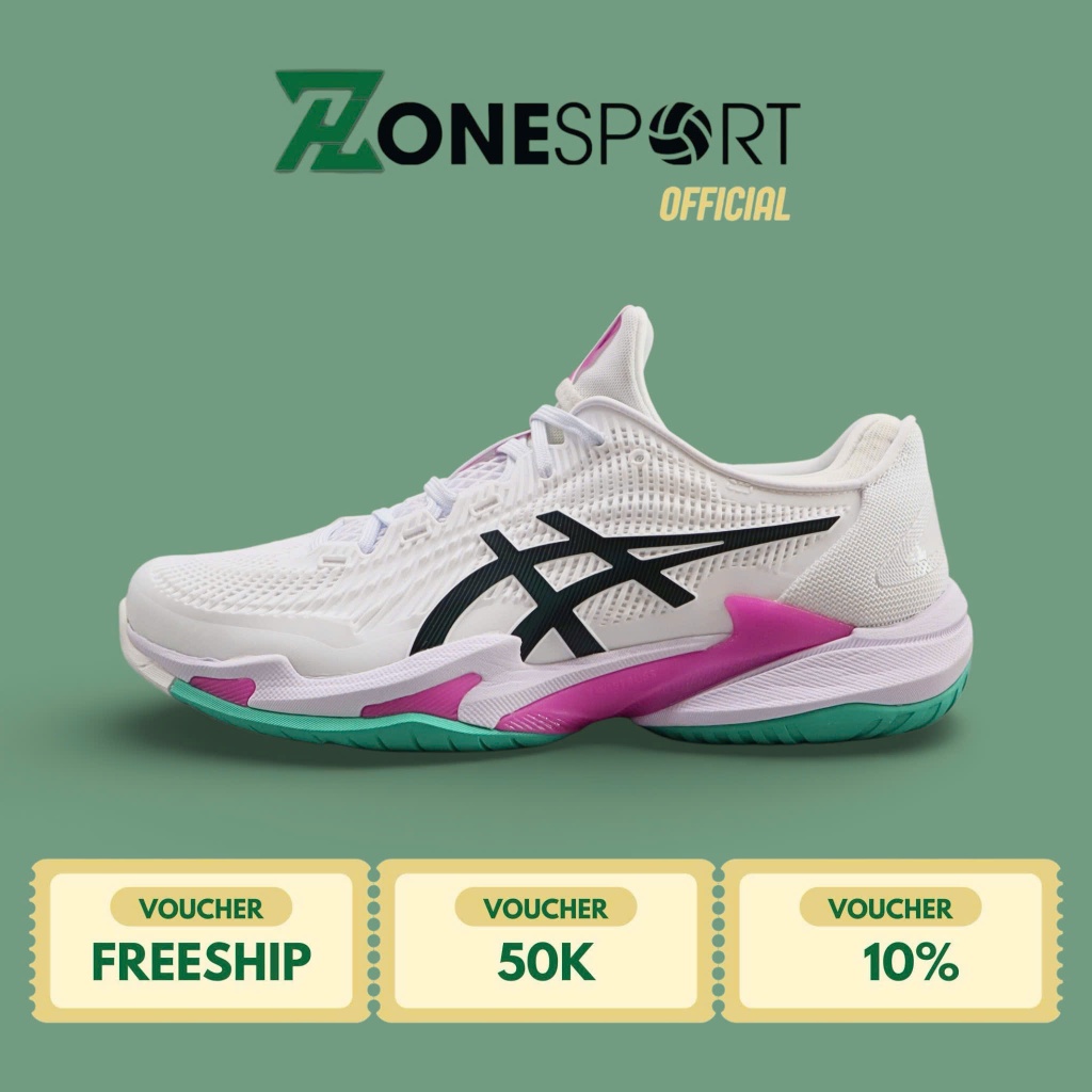 Giày Asics Court FF 3 Trắng Hồng Đen - Giày Tennis, Pickleball cao cấp
