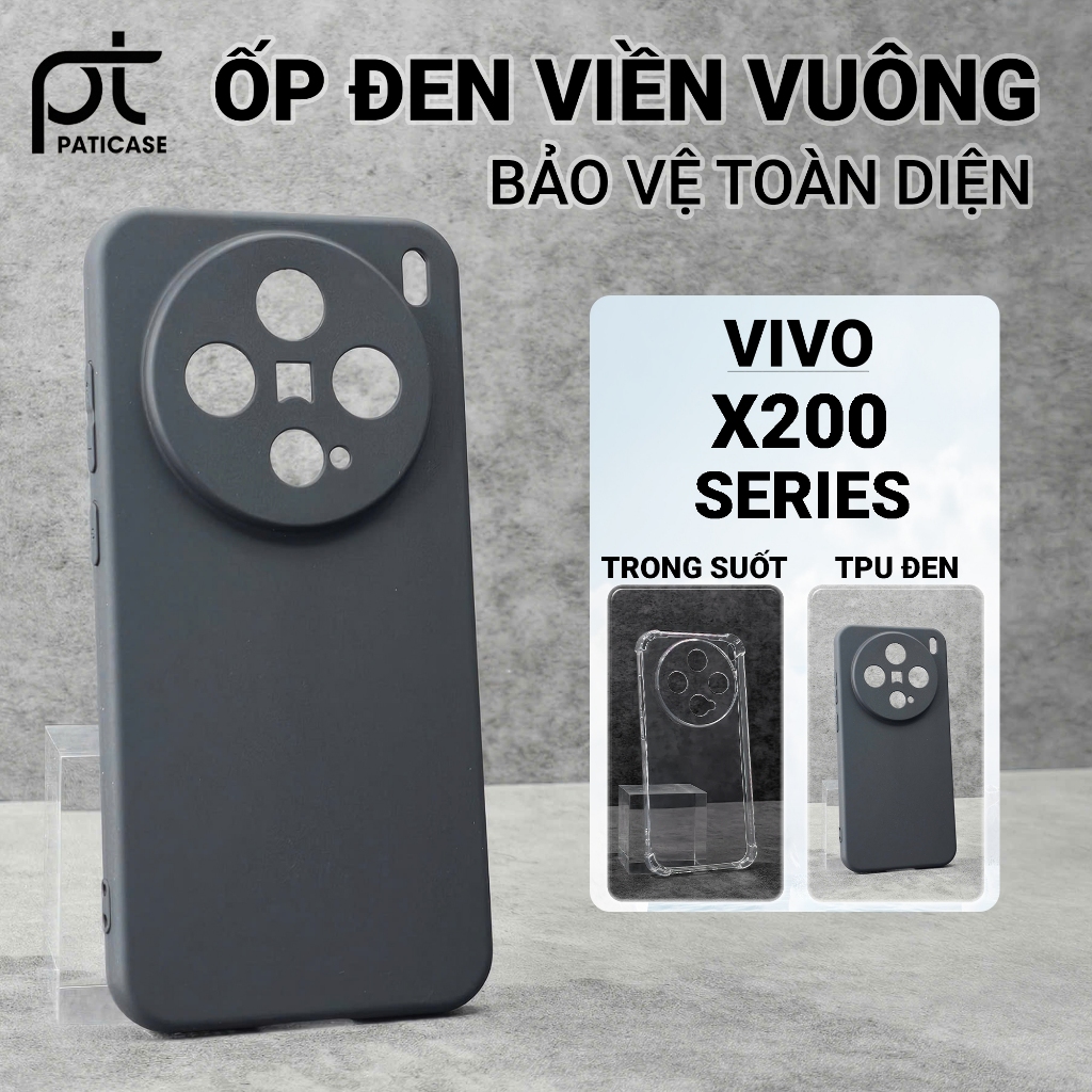 Ốp lưng Vivo X200 5G / X200 PRO 5G / X200 MINI cạnh viền vuông bảo vệ camera